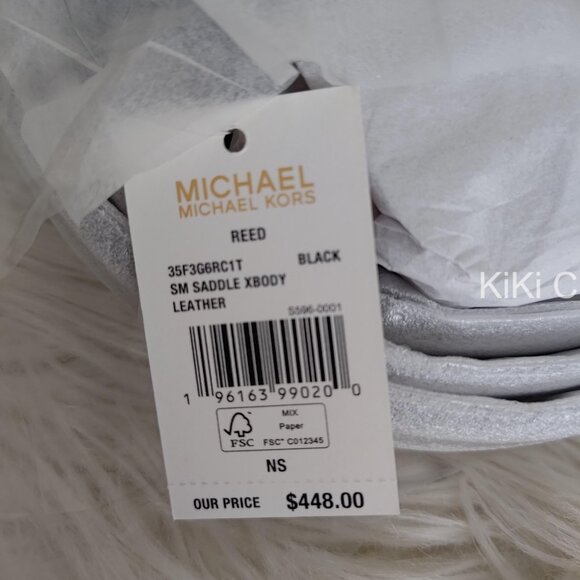 BRAND NEW Michael Kors Reed Small Pebbled Leather Crossbody Bag Black 35F3G6RC1T - Picture 8 of 8